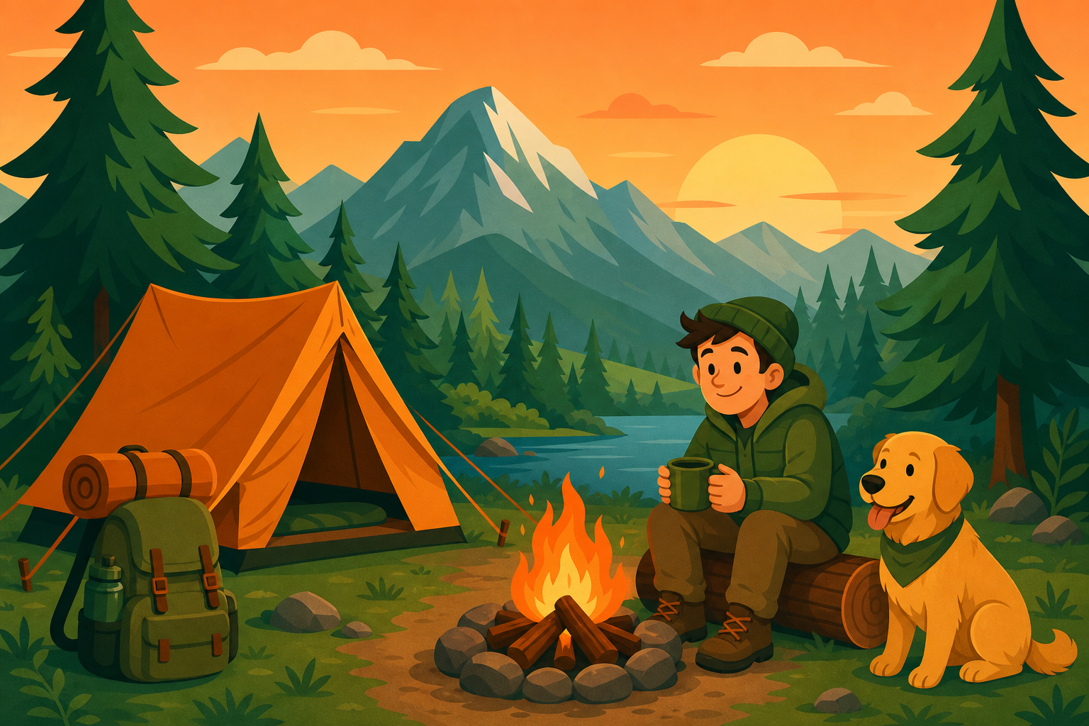 Camping illustration